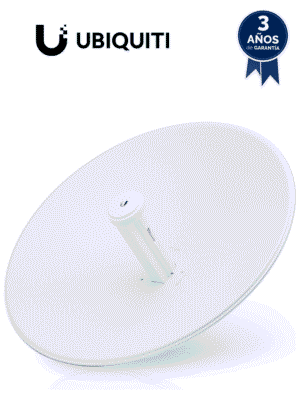 UBIQUITI POWERBEAM AC PBE-5AC-500 -Radio Airmax AC 5.8GHz para exteriores con tecnología MIMO, incluye antena de 27 dBi con radomo para un rendimiento hasta de 450 Mbps.