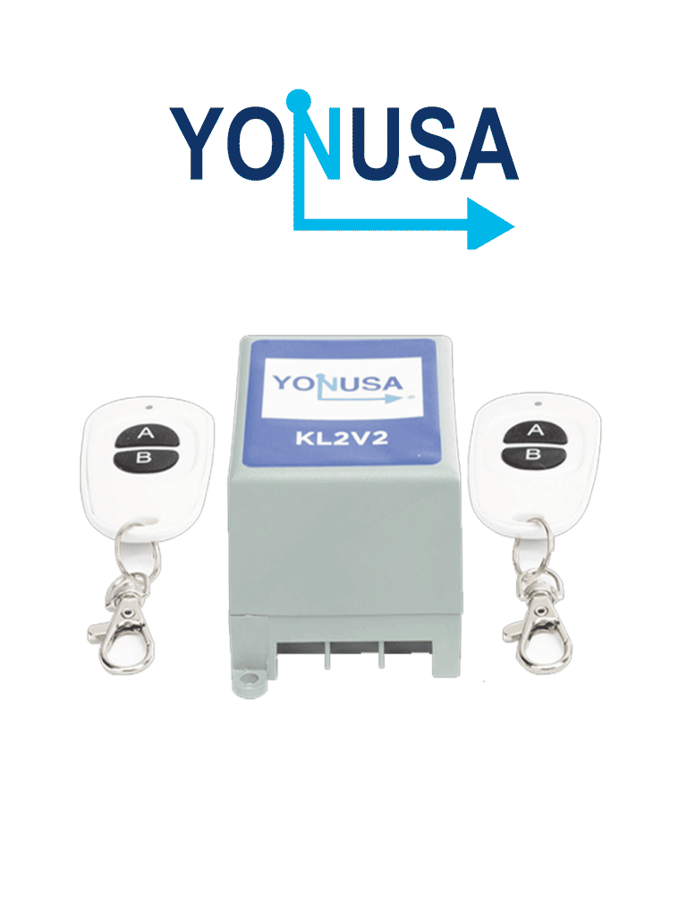 YONUSA KL2V2 - Modulo de mando receptor y dos transmisores compatible con todos los energizadores Yonusa, conexion sencilla, armado y desarmado de cerco electrico