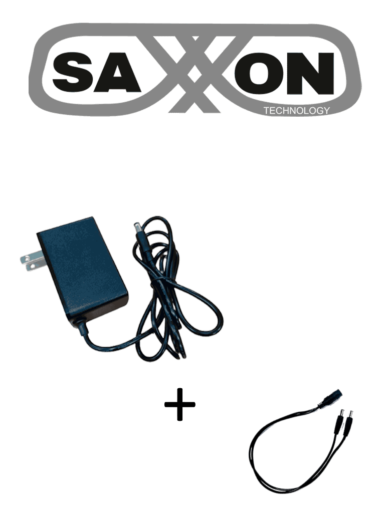SAXXON KA24D1202SXF52PAQDIV- Fuente de Poder Regulada 12VCD 2 Amper + 1 Divisor de Energía 2 Conectores macho