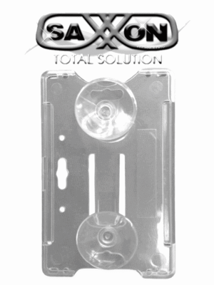 SAXXON ASCBCT2 - Porta Tarjeta de Plástico Transparente / Compatible con Tarjetas o TAG SAXXON de PVC