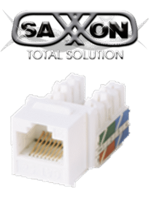 SAXXON M2656W - Modulo jack keystone RJ45 / 8 Hilos / CAT 6 / Compatible con calibres AWG 22-26 / Color blanco