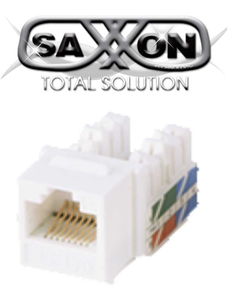 SAXXON M2656W - Modulo jack keystone RJ45 / 8 Hilos / CAT 6 / Compatible con calibres AWG 22-26 / Color blanco