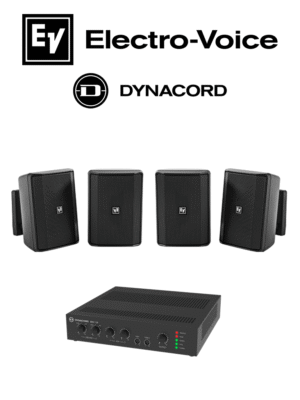 ElectroVoice M_KITU602EVIDS - Kit de Audio / Amplificador Mixer 60W / 4 Altavoces EVID-S 15W Negras