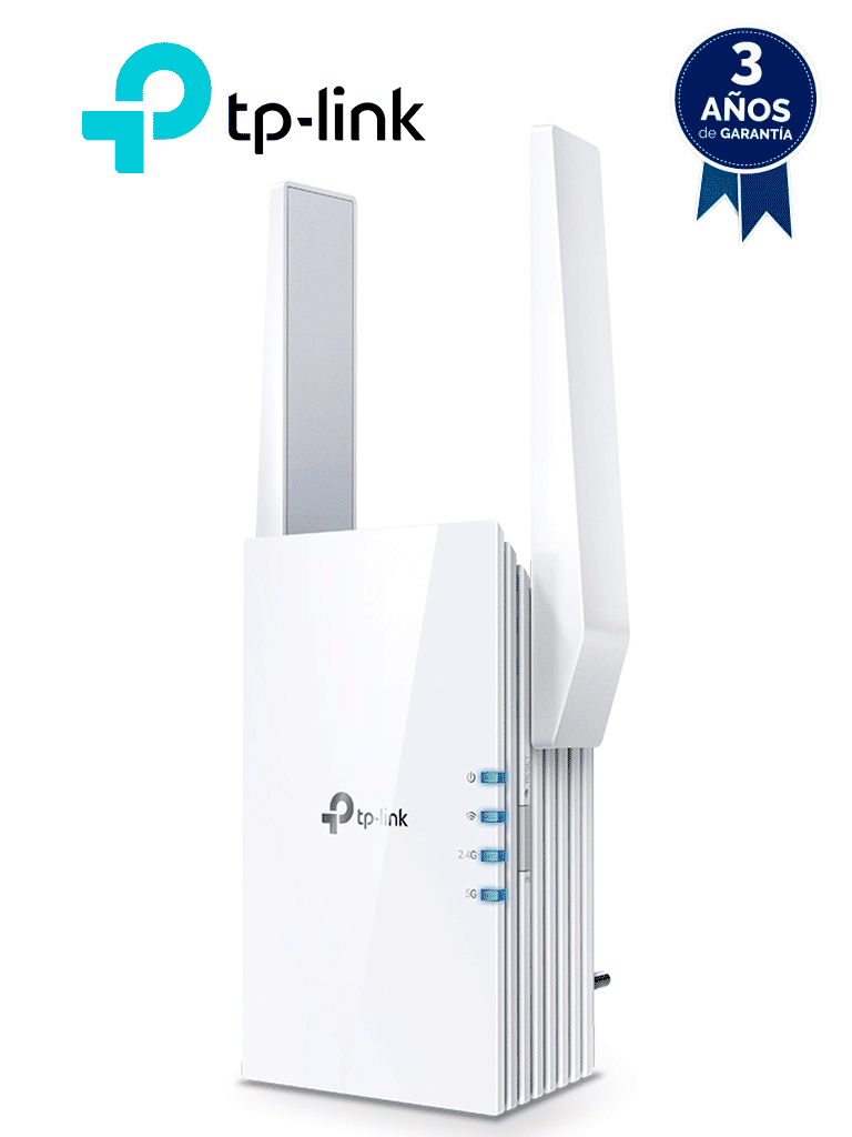 TP-LINK RE505X - Repetidor WiFi AX1500 con WiFi 6 de doble banda 2.4GHz (300Mbps) y 5GHz (1200Mbps), One Mesh, indicador inteligente de señal, modo punto de acceso, 2 antenas externas y 1 puerto Ethernet (RJ45) 10/100/1000Mbps