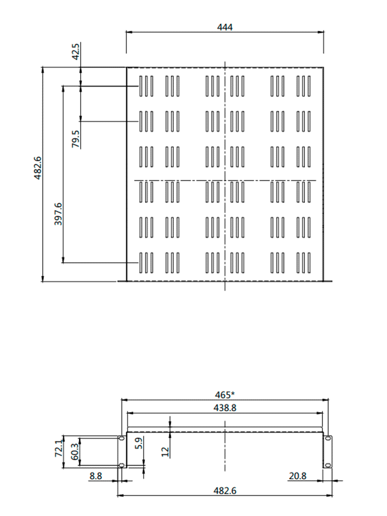 SAXXON 70140202- Charola doble cara para rack/ 19 pulgadas (48.26 cm)/ 2 UR/ Soporta hasta 50 KG - Image 3