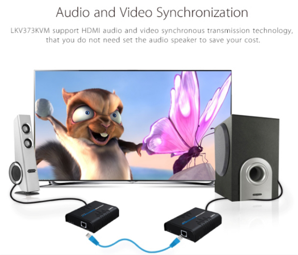 SAXXON LKV373KVM- Kit Extensor HDMI/KVM para Hasta 120 metros/ Resolución 1080p@60Hz/ Soporta Cableado con CAT 5e y 6/ 30 HZ/ 2 Puertos USB para Conectar Teclado y/o Mouse/ 5 VCD/ Plug and Play/ Punto a Punto o Punto Multipunto con Switch/ - Image 8