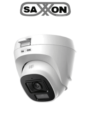 SAXXON SUA-HAC-T20P-0280B- Cámara Turret de 2 Megapíxeles/ Lente de 2.8 mm con Visión de Apertura de Hasta 100°/ Policarbonato/ IR de Hasta 20m / Fácil Instalación/ Ideal para Interiores