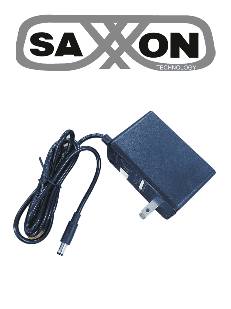 SAXXON KA18F1201500USH - Fuente de Poder Regulada / 12 Vcc 1.5 Amper / Conector Macho / Voltaje de Entrada: 100-240V / Ideal para Cámaras de CCTV, Controles de Acceso y Asistencia