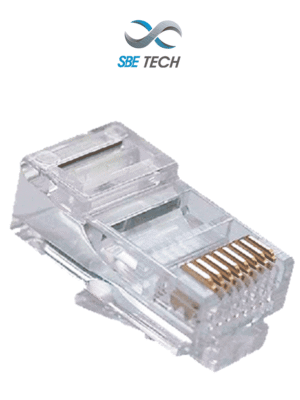 SBETECH 24018P8C - Plug RJ45 8 posiciones 50 micras de Oro CAT5e (50 pza)