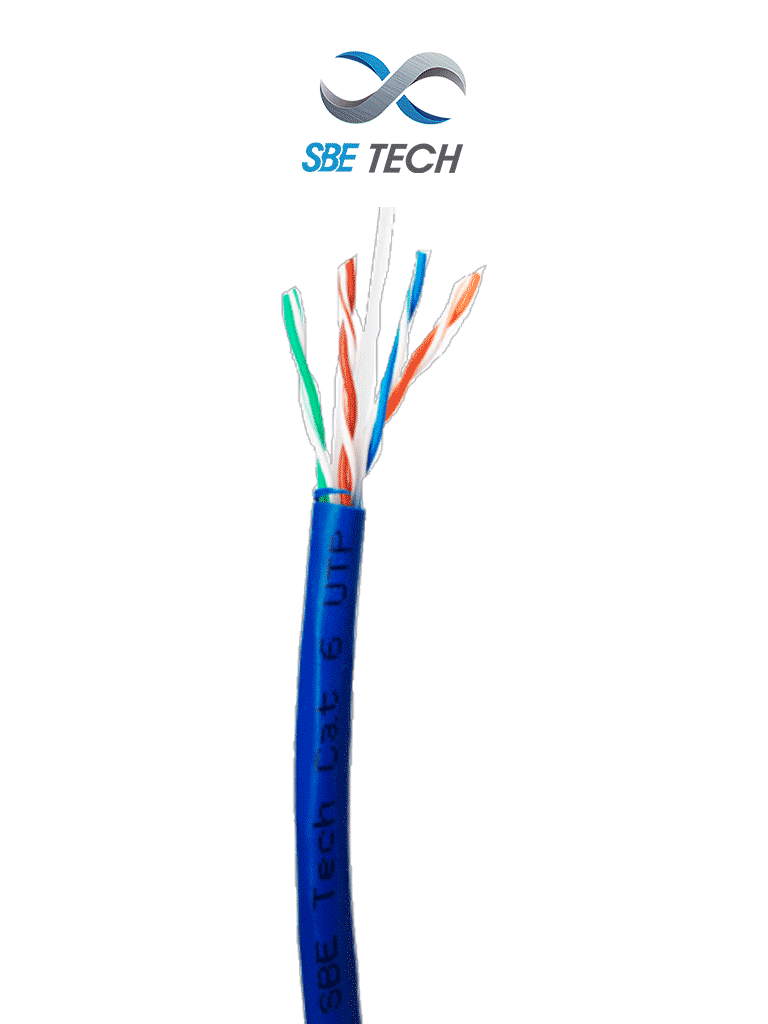 SBE TECH SBE-UTPC6UCERT-BL-NP - CABLE UTP CAT6/ 100% COBRE/CAJA 305 METROS/ COLOR AZUL/ 23 AWG/ SEPARADOR CENTRAL/
