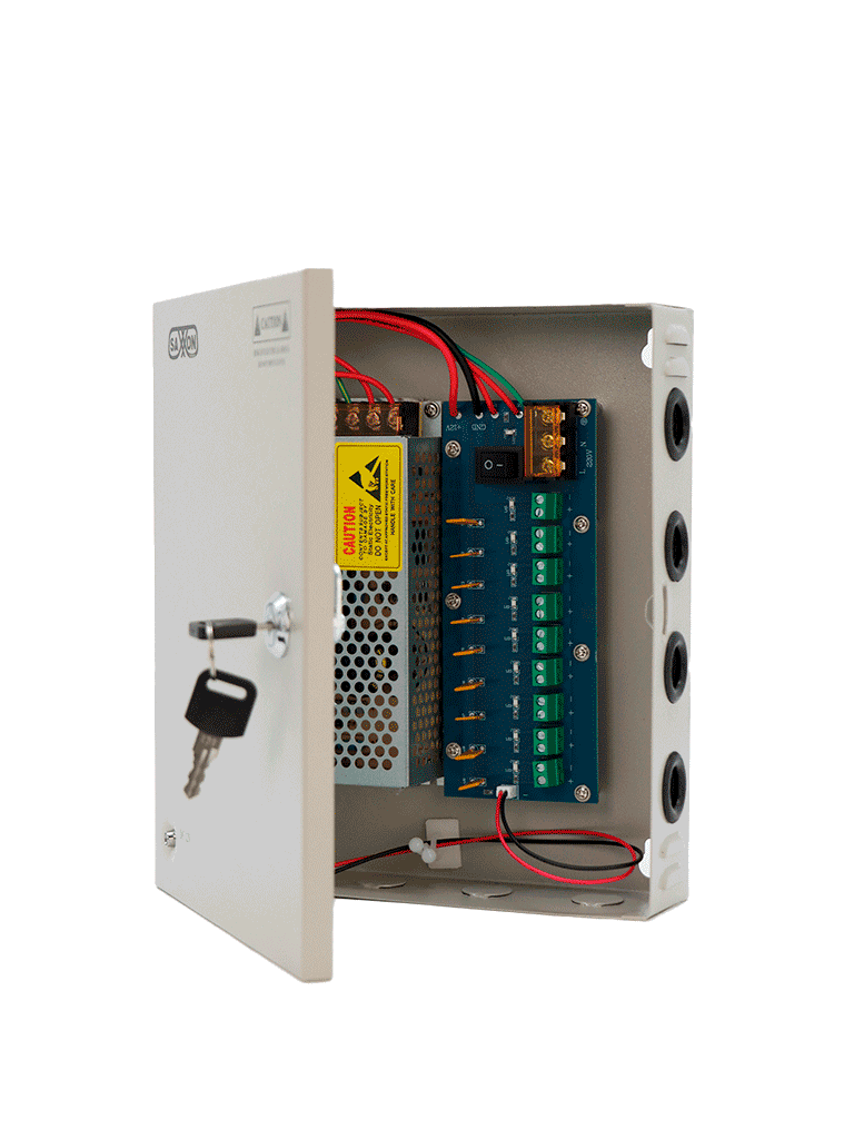 SAXXON SX10A9CH - Fuente de Poder Profesional 12 VCD / 10 Amperes / 9 Canales / 1.1 Amperes por Canal / Protección contra Sobrecargas / Led Indicador de Funcionamiento - Image 3
