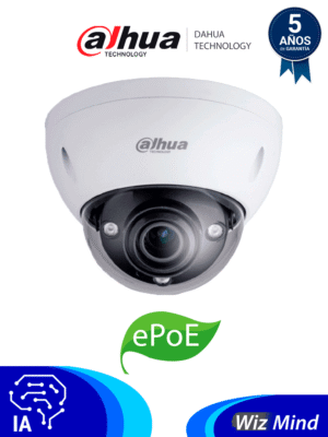 DAHUA IPC-HDBW5231EN-ZE-HDMI - Cámara IP Domo Antivandálica Resolución de 2 MP/ Lente Mot. 2.7 a 13.5mm/ ∢ 101°-31°/ IR 50 mts/ IA WizMind/ Det. Facial/ Prot. Perimetral/ Starlight/ ePoE/ WDR/ H.265/ IP67/ IK10/ E&S Alarma/ E&S Audio/ Salida HDMI