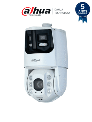 DAHUA DH-SDT6C432-4P-GB-APV-0280 de 4MP con visión 180°, zoom óptico 32X y Starlight. Cuenta con Multivisión/ Iluminador Dual/ IR 200m, Auto-tracking/ protección perimetral, detección facial y disuasión activa con sirena y estrobo. IP66.