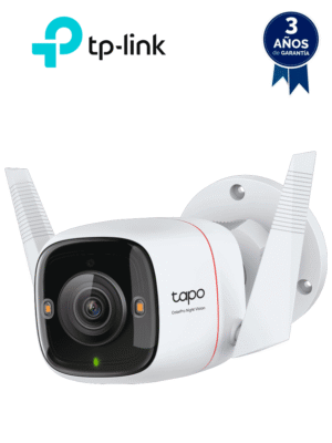 TP-LINK - TAPO C325WB - Cámara WIFI para exterior, 2K, Color Pro 24/7, Lente Super Apertura F1.0 , Detección persona, animal y Vehículo, soporta 512GB Micro SD.