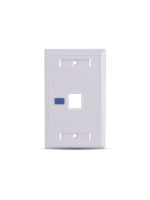 SAXXON A1751E - Placa de pared / Vertical / 1 Puerto tipo keystone / Color blanco / Con etiquetas