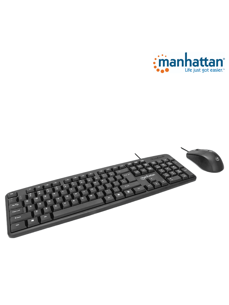 MANHATTAN 178464 Juego de teclado y mouse óptico, cableados Teclado con cable y ratón óptico con cable, negro - Image 5