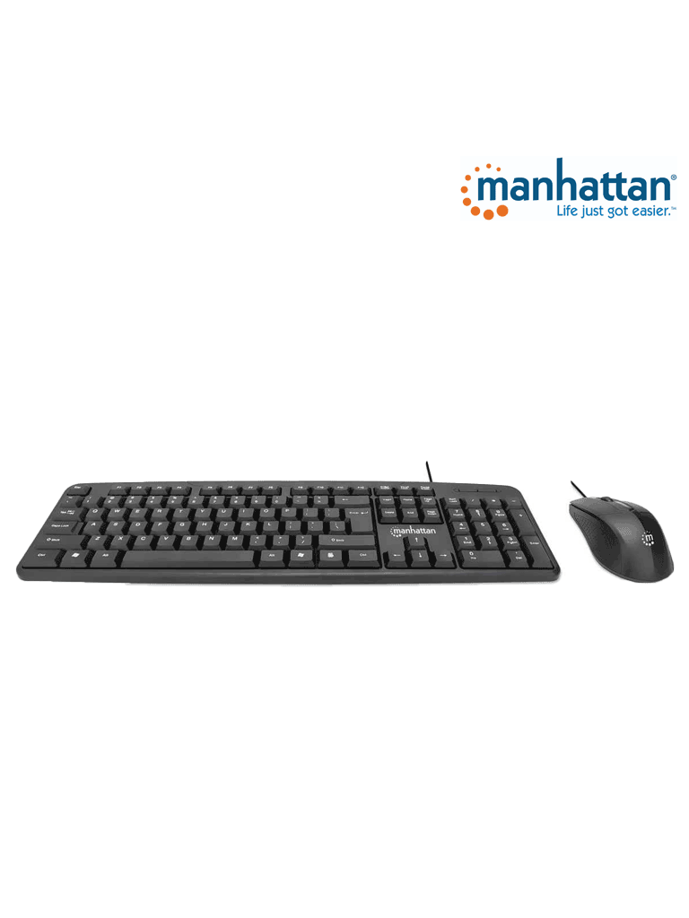 MANHATTAN 178464 Juego de teclado y mouse óptico, cableados Teclado con cable y ratón óptico con cable, negro - Image 3