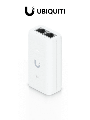 UBIQUITI - U-PoE Inyector PoE Gigabit para equipos Ubiquiti, 48 VDC, 0.32A, color blanco.