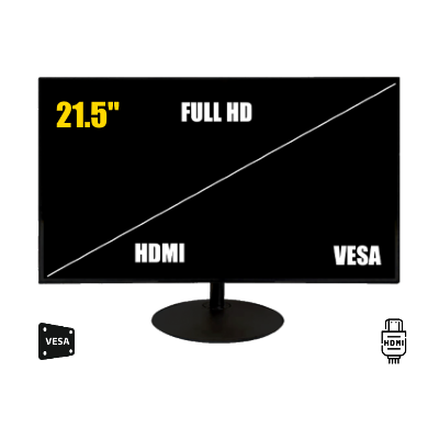 ZKTECO ZD222K - Monitor LED Full HD de 21.5 pulgadas / Resolución 1920 x 1080 / 1 Entrada de video HDMI y 1 VGA / Altavoces Incorporados / Ángulo de Visión Horizontal 170° / Soporte VESA / Ahorro de Energía / 24/7 / Incluye Cable HDMI - Image 4
