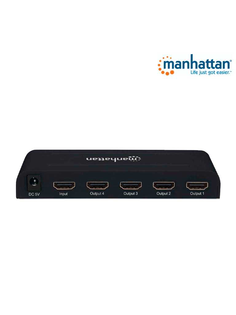 MANHATTAN 207515 - Splitter / Divisor de Video HDMI/ 1 Entrada y 4 Salidas/ Resolucion 4k @ 30Hz/ Soporta Video full 3D y Color Profundo/ Soporta Sonido Comprimido DTS-HD Master y Sonido Envolvente/ - Image 3