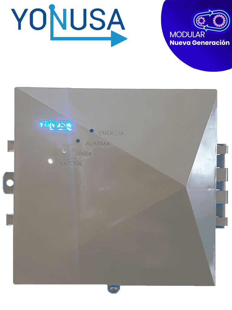 YONUSA EYM12000127NG - Energizador Modular para Cercos Eléctricos, Salida de Hasta 12,500 V, Alcance de 2,500 Metros Lineales (500 Metros en 5 Líneas), Alimentación 110/220 VAC, Compatible con Módulo WiFi, Bajo Consumo