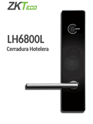 ZKTECO LH6800L- Cerradura Izquierda para Hotel con Tecnología MIFARE 13.56 MHz, Compatible con Puertas de 35 a 45 mm de Grosor, Fabricada en Aleación de Zinc, Capacidad de Registro de 224 Eventos