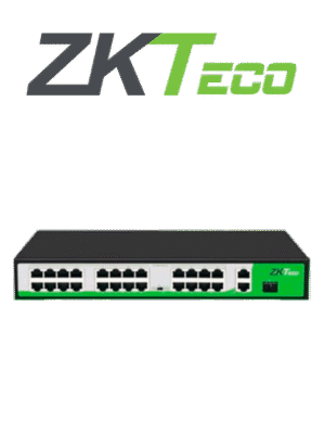 ZKTECO PE242300C - Switch de 24 Puertos Fast Ethernet PoE , Estándar AF - AT , 2 Puertos RJ45 10/100/1000M + 1 Puerto SFP*1000 , PoE+ hasta 30W por puerto , 250 mts sobre UTP CAT 6