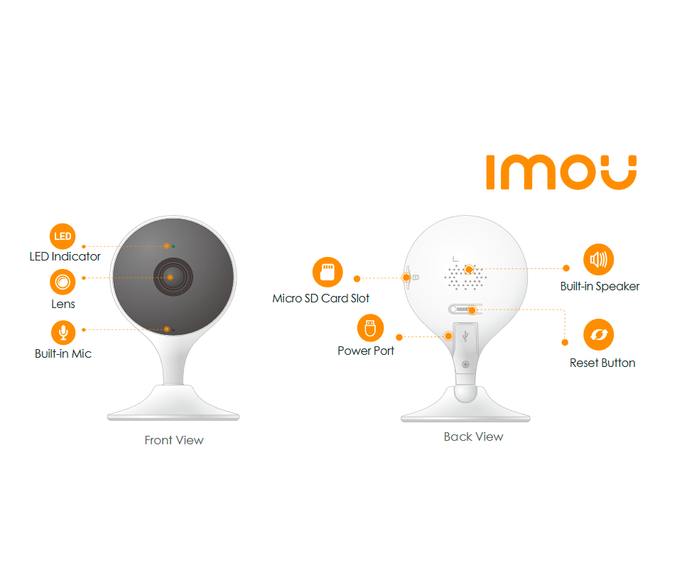 IMOU CUE 2 (IPC-C22EN) - Cámara IP WiFi de 2MP con lente de 2.8mm, audio bidireccional, AI, detección de humanos, sirena, micrófono, IR 10m, ranura MicroSD y alarma de ruido. - Image 2