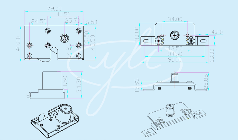 YLI YEH210 - Cerradura electrica de gancho / Para puerta corrediza o ventanas sobre riel - Image 6