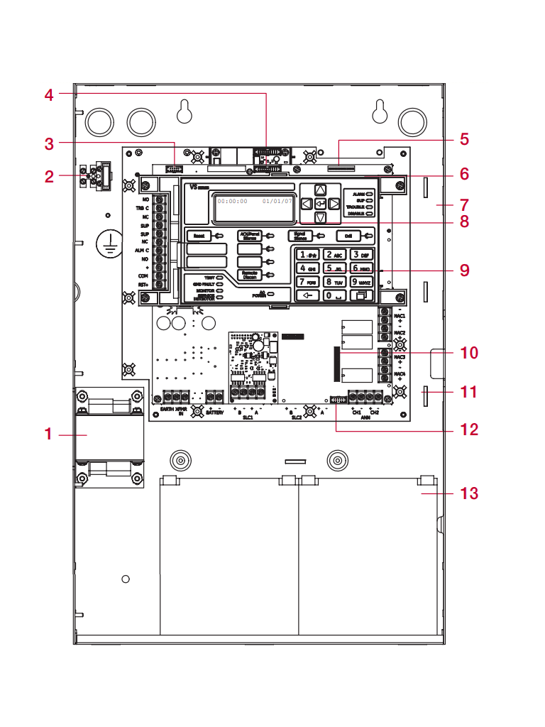 KIDDE F_VS4GSP - Panel de Incendio Direccionable / Sistema de hasta 4 Lazos con 1 Lazo de 250 Dispositivos Instalado / 110V / Gris / Español - Image 2