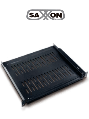 SAXXON 70140204- Charola ventilada para monitor, 19" (48.26 cm) ancho x 14" (35.56 cm) profundidad, 2 UR, soporta 22 kg, acero.