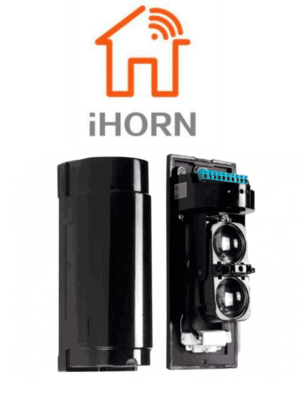 IHORN ABT60- Detector por doble haz de luz (fotocelda) / Distancia hasta 60 Mts / Velocidad de respuesta 50mS / 12 VDC compatible con paneles IHORN / RISCO / DSC / BOSCH