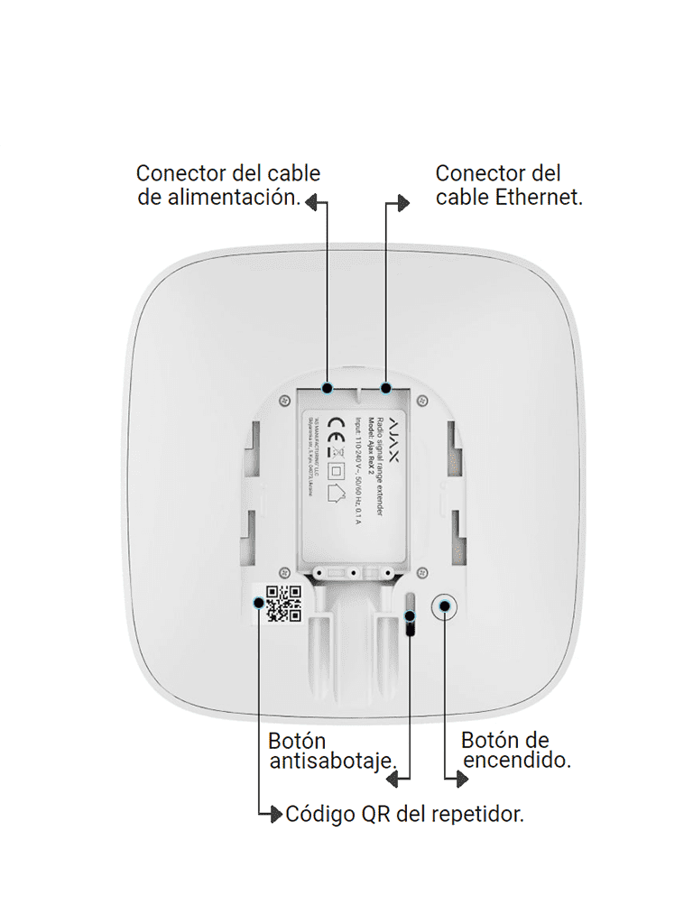 AJAX ReX 2 - Repetidor de señal de radio con compatibilidad para verificación fotográfica. Color Blanco - Image 4