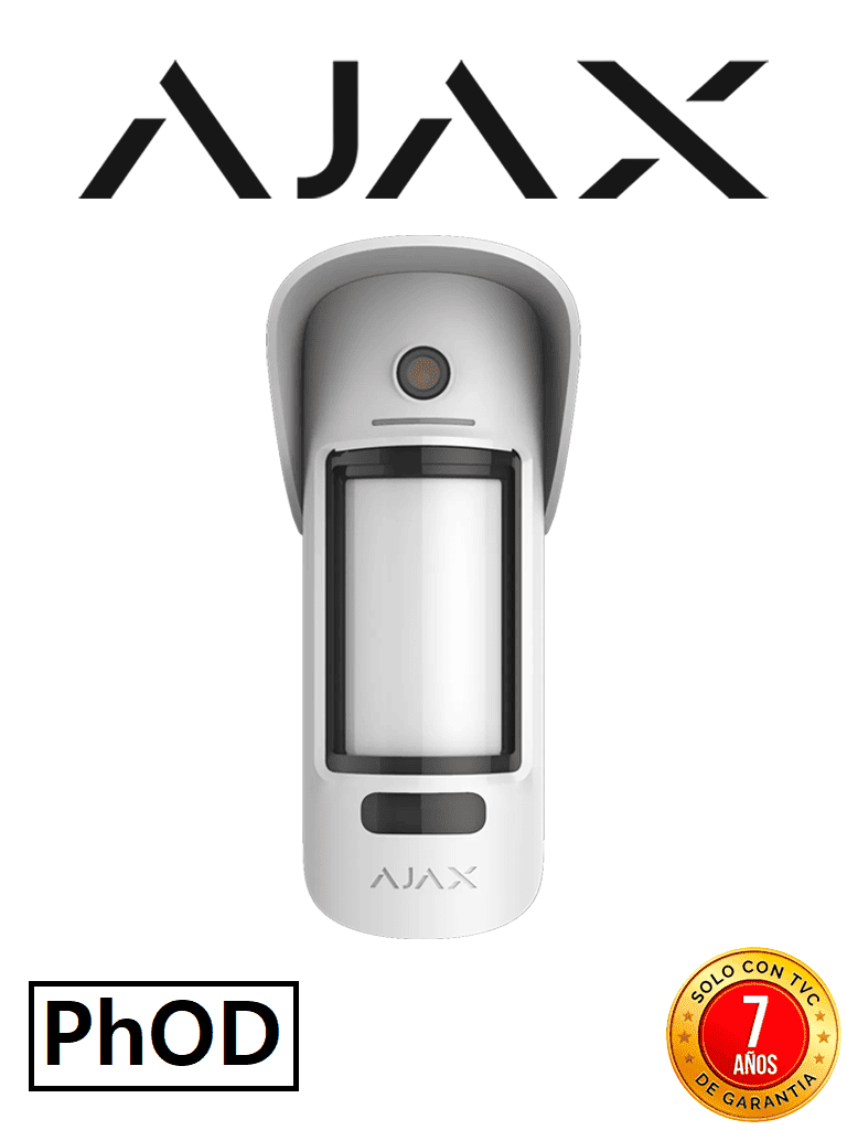 AJAX MotionCam Outdoor (PhOD) - Detector de movimiento para exteriores inalámbrico con cámara para verificar alarmas y con la función de mandar imágenes sobre demanda.