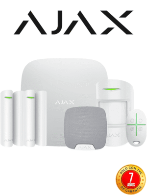 AJAX KIT RESIDENCIAL - Panel de alarma Hub2Plus conexión Ethernet / WiFi / LTE, APP “AJAX PRO” iOS y Android , 1 sensor de movimiento, 2 detectores para puerta o ventana, 1 control remoto y una sirena interior inalámbrica color Blanco