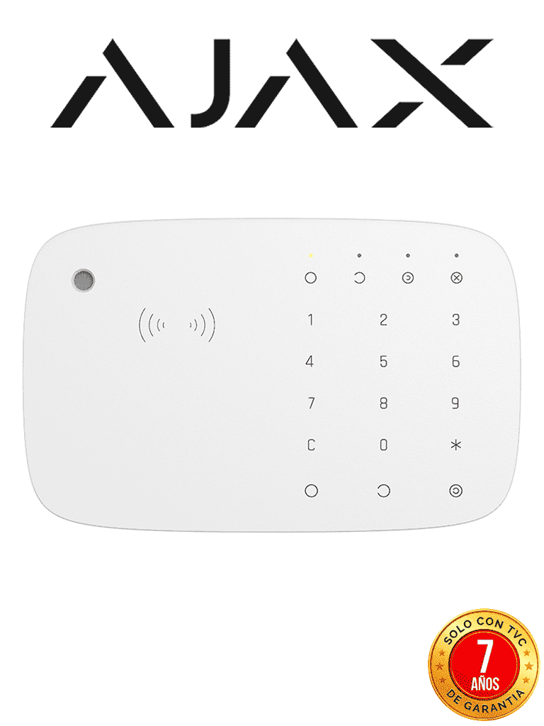 AJAX KIT RES KEYPADCOMBI - Panel de alarma Ethernet/4G color Blanco/ APP “AJAX PRO” iOS y Android, 1 sensor de movimiento, 1 detector para puerta/ventana, 1 Teclado táctil inalám con sirena incluida y lector DESFire, 1 Llavero inalám - Image 6