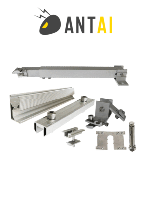 ANTAI STFLTRF - Kit de estructura de aluminio para 2 módulos con inclinación de 15º a 30º en vertical / Para 2 paneles no incluidos