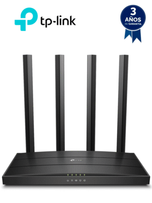 TP-LINK Archer C80 - Ruteador WiFi AC 1900Mbps con 1 puerto WAN RJ45 Gigabit Ethernet, 4 puertos LAN RJ45 Gigabit Ethernet, MU-MIMO, 4 antenas fijas, en modos de enrutador y punto de acceso, con Beamforming.