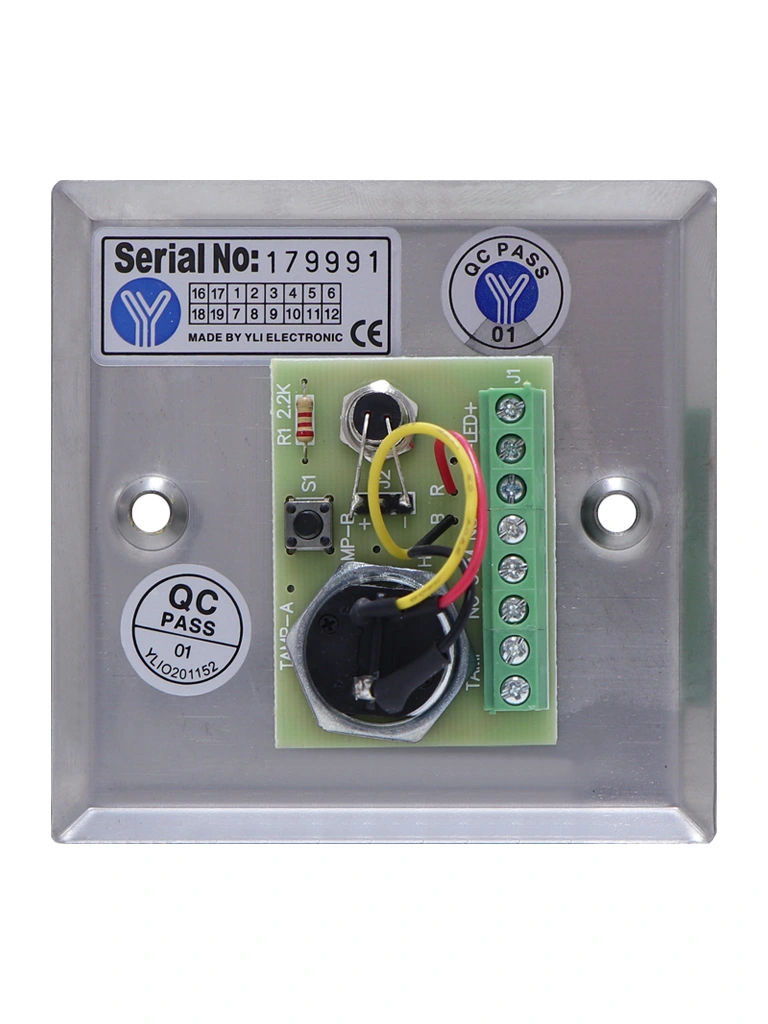 YLI YKS850LS - Botón Liberador de Llave, Indicador LED, Acero Inoxidable, Resistente a la Intemperie, Función NC/NO - Image 2