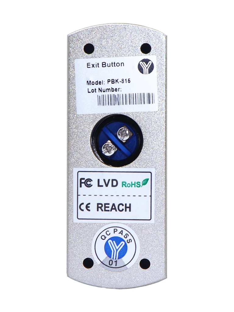 YLI PBK815 - Botón de Salida Mecánico, Carcasa Metálica, Función NO, Sin Caja de Instalación Requerida - Image 2