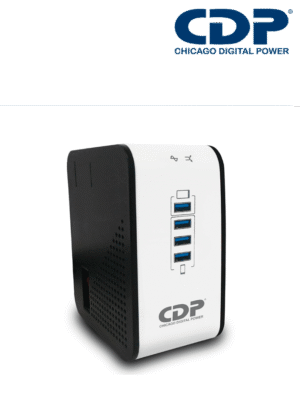 CDP R2CU-AVR1008 - Regulador de Voltaje de Escritorio / NEMA 5-15 / 1000VA / 500W / 8 tomas de salida / 1 Toma para carga de tablet / 3 Tomas para carga de smartphone