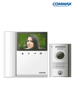 COMMAX CDV43K2P- Kit de videoportero incluye monitor CDV43K2 de 4.3 pulgadas con auricular para respuesta con audio y video desde frente de calle DRC40K, funcion de apertura de puerta, soporta segundo monitor y auricular DP4VHP
