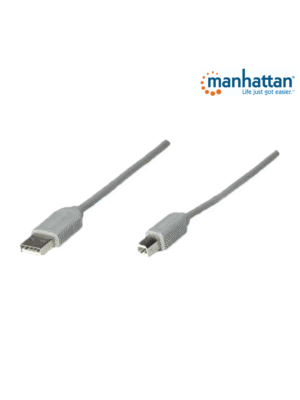 MANHATTAN 341028 - Cable USB A-B 4.5M, Gris