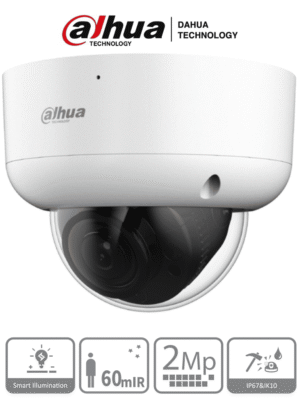 DAHUA DH-HAC-HDBW1200RAN-Z - Camara Domo Antivandalica de 2 Megapixeles/ Lente Motorizado de 2.7mm a 12mm/ Super Adapt/ IR de 60 Metros/ IP67/ IK10