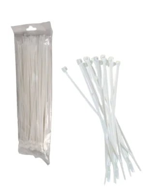 SAXXON CN25X100 - Cincho sujetacable / 2.5 mm X 100 mm / Blanco / Bolsa con 100 piezas / Nylon