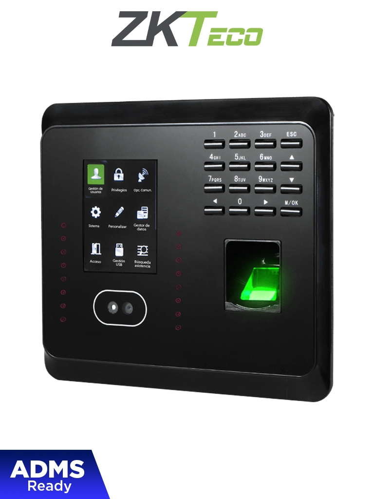 ZKTECO MB360ID - Control de Asistencia y Acceso Básico con Autenticación Facial (1500 Rostros), Huella Digital BioID (2000), Tarjeta ID 125 kHz (2000), Registro de 100,000 Eventos y Conectividad TCP/IP