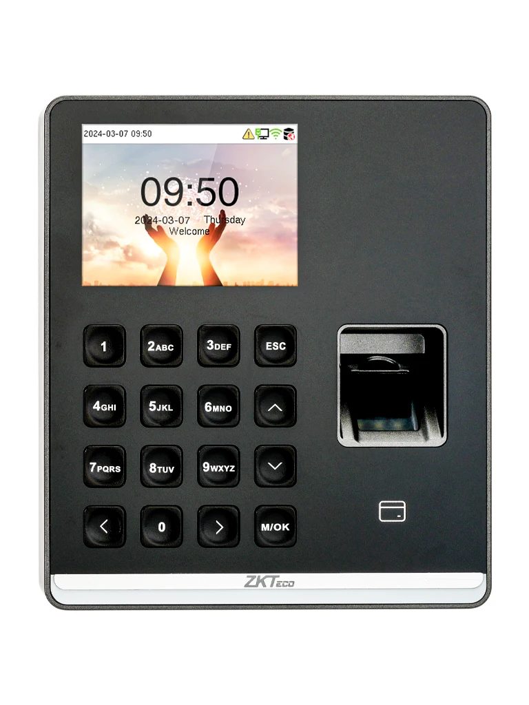 ZKTECO M1 - Control de Asistencia con Huella Digital BioID+ (500), Tarjeta de Proximidad 125 kHz (500), Contraseña (500), 100,000 Eventos y Conexión Wi-Fi (Compatible con BioTime Cloud) - Image 2