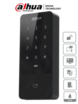 DAHUA ASI1201E-D - Control de Acceso Independiente con Teclado Touch y Tarjetas ID/ 30,000 Usuarios, 60,000 Registros/ TCP/IP/ Soporta Lectora Esclavo por Wiegand y RS-485/ Uso Exterior IP66/ Desbloqueo con Tarjeta, Pasword o Combinación/