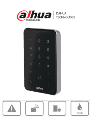 DAHUA DHI-ASR2101A - Lectora de Tarjetas MiFare con Teclado Touch/ para Password/ Conexión RS-485 y Wiegand/ Leds Rojo y Verde/ Fondo de Luz Azul