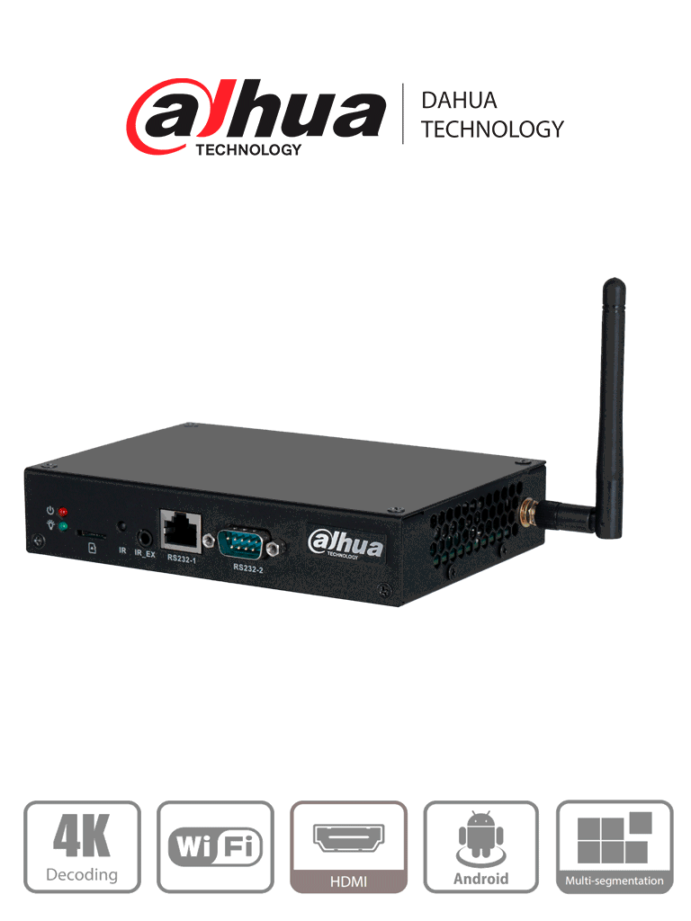 DAHUA DHI-DS04-AI400 - Caja Multimedia para Publicidad/Señalización Digital/ Android/ Compatible con Software MPS para Administración/ Ethernet/solución ideal para integrarse con monitores, videowalls en entornos comerciales, retail, hoteles y más